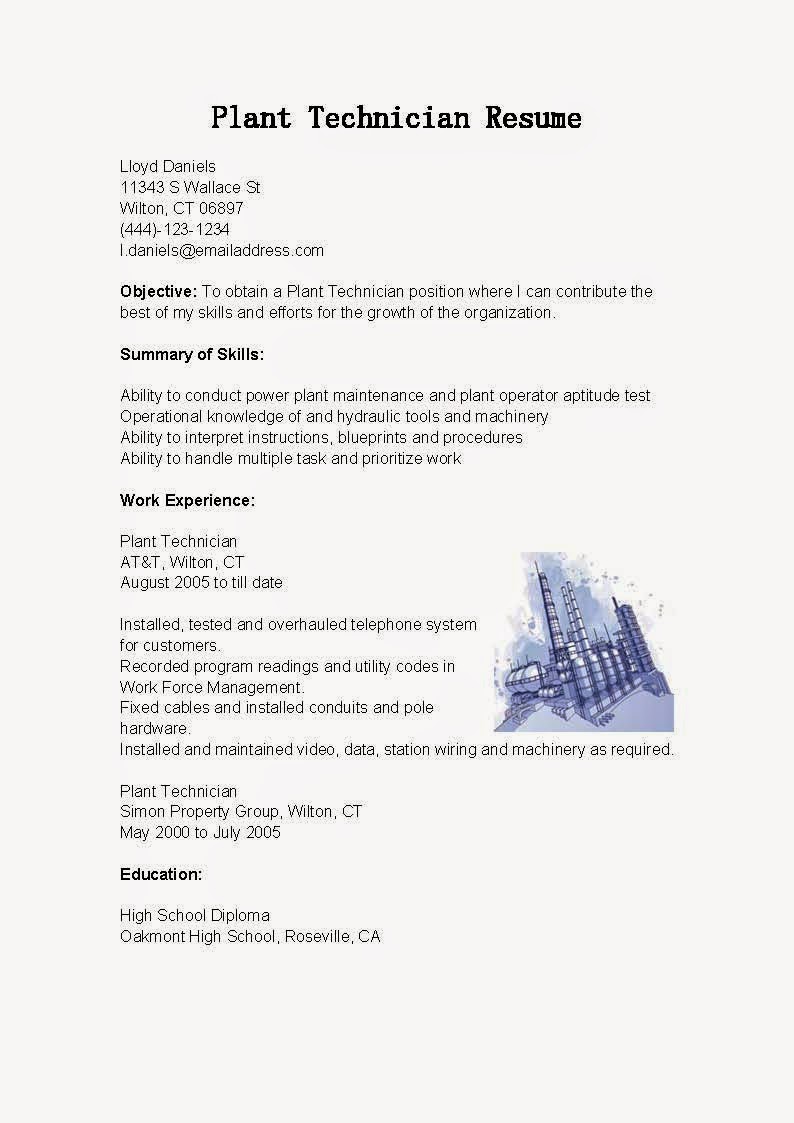 Sample resume electrical instrumentation technician